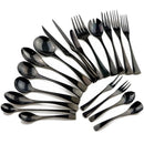 Axyaa Mirror Black Fish Fork Set - 18/10 Stainless Steel Cutlery Set