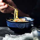Axya Kiln Glazed Ceramic Ramen Bowl for Family Restaurant, Large Soup Bowl for Noodles