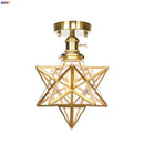 Axyaa Nordic Retro Vintage Glass Copper Ceiling Light