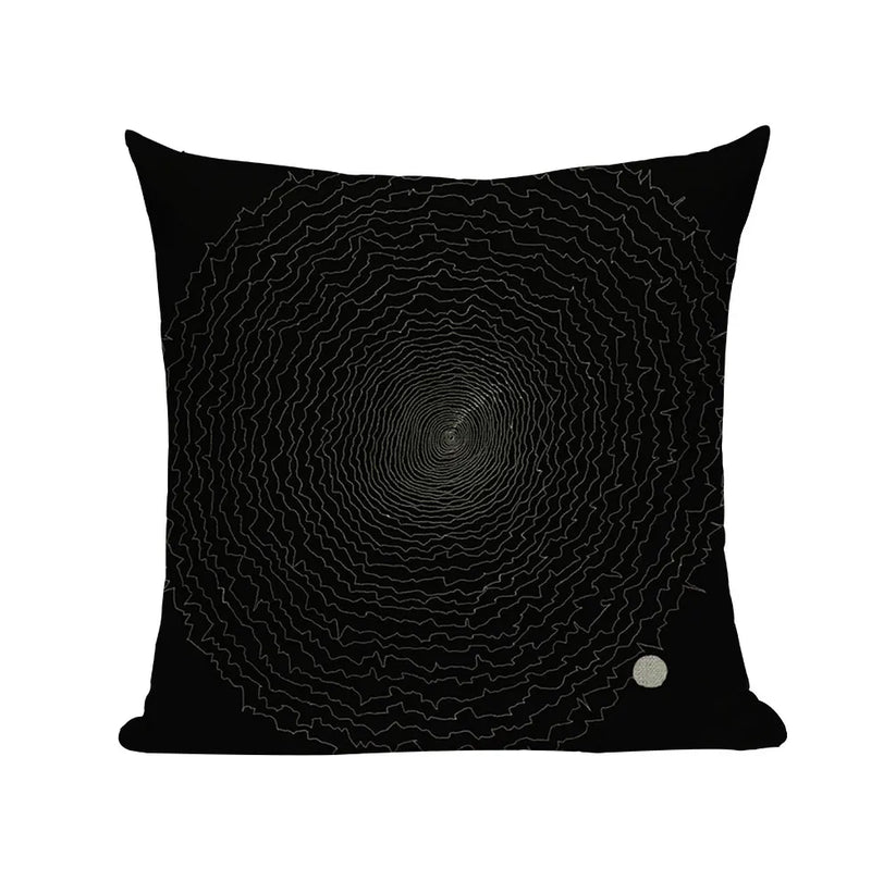 Axyaa Geometric Wave Dots Line Spring Cushion Cover - Black White - Custom Home Decor Pillow Cover