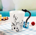 Axyaa Music Violin Guitar Ceramic Mug with Handle - Novelty Stave Coffee Cup