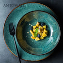 Axya Green Peacock Ceramic Tableware Set for Western Dining