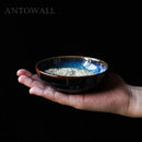 Axya Blue Ceramic Soup Spoon & Soy Sauce Dish Set