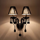 Axyaa Crystal Wall Lamp with LED Bulbs, Black Finish, 1/2 Head