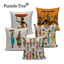 Axyaa African Geometric Dance Pillow Cover Ethnic Bedroom Sofa Decor