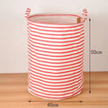 Axyaa Large Capacity Cotton Linen Toy Storage Basket Zigzag Stripe 40x50cm