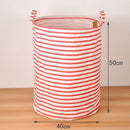 Axyaa Large Capacity Cotton Linen Toy Storage Basket Zigzag Stripe 40x50cm