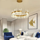 Axyaa Crystal Chandelier LED Light: Luxury C-Shape Hanging Fixture for Living Room, Bedroom, Kitchen.