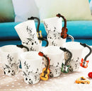 Axyaa Music Violin Guitar Ceramic Mug with Handle - Novelty Stave Coffee Cup