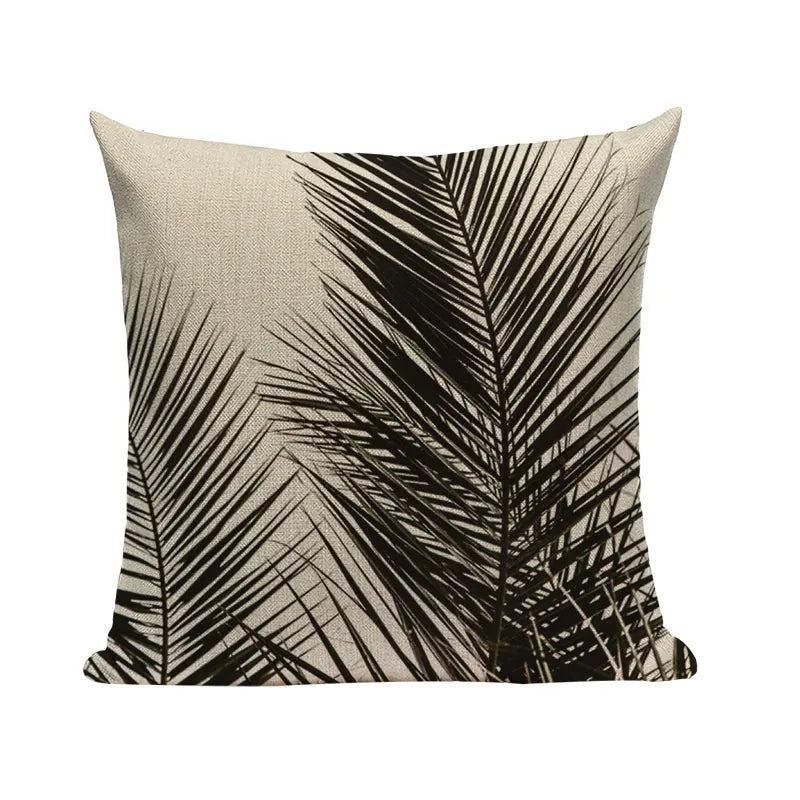 Axyaa Woven Flower Tree Cushion Cover - Black & White Decorative Pillowcase