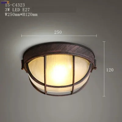 Axyaa Round LED Ceiling Light Fixture Vintage Retro Country Style