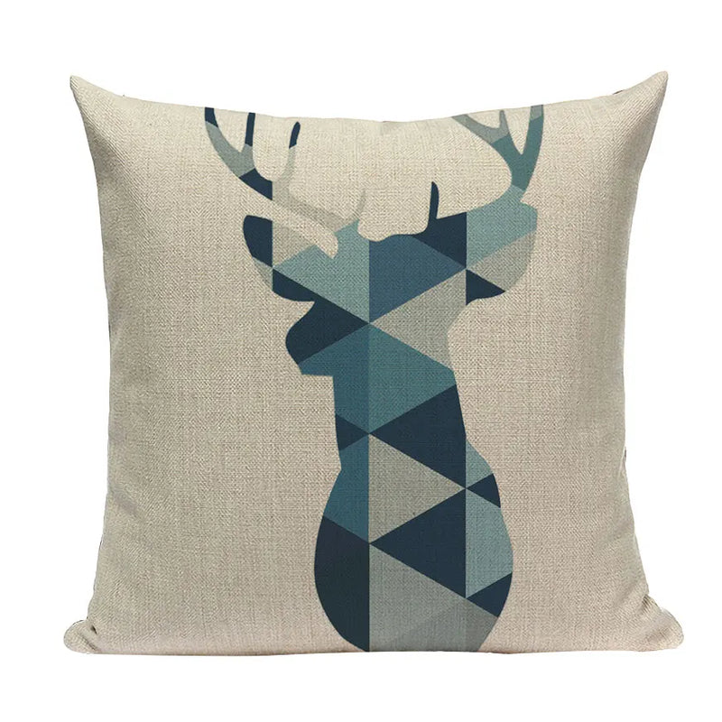 Axyaa Geometric Deer Pillow Cover - Nordic Home Decoration 45X45Cm