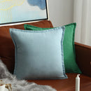 Axyaa Suede Fringed Pillow Case Green Navy Blue Grey Cushion Cover
