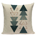 Axyaa Farmhouse Geometric Cushion Covers in Green and White