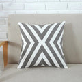 Axyaa Grey Pink Geometric Embroidered Cotton Cushion Cover 45x45cm