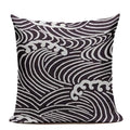 Axyaa Japanese Print Linen Cushion Covers - Fuji Kimono Girl Sea Theme