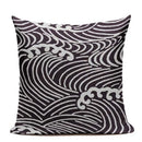 Axyaa Japanese Print Linen Cushion Covers - Fuji Kimono Girl Sea Theme