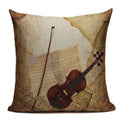 Axyaa Music Series High Quality Cotton Linen Cushion Cover Pillow Case