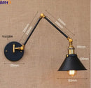 Axyaa Vintage Industrial Swing Arm Wall Lamp Gold Copper LED Sconce