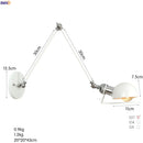 Axyaa Adjustable Swing Arm Wall Lamp Sconce, Vintage Loft Bedroom Lighting