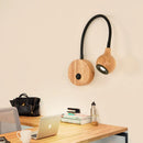 Axyaa Nordic Wood Wall Light 5W LED Bedside Reading Lamp