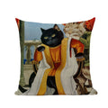 Square Cat Pillow Covers by Axyaa: Cute Cartoon Print Sofa Throw Pillow Cover