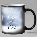Axyaa Cat Color Changing Coffee Mug, Cute Milk Tea Cup, Surprise Gift for Friends