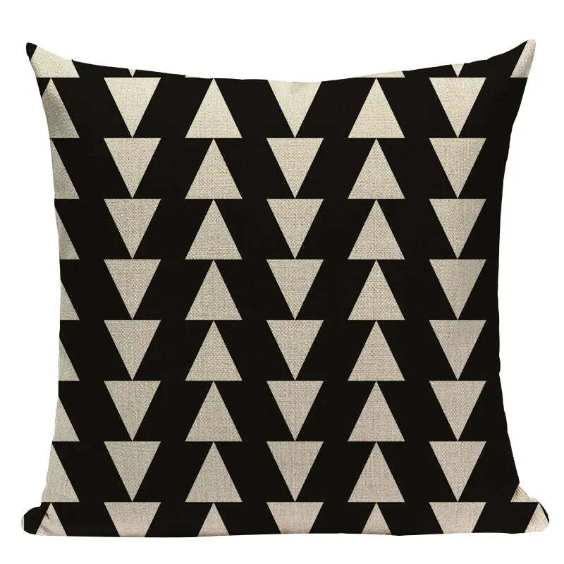 Axyaa Geometric Linen Cushion Cover 45x45cm - High Quality Decor Pillow