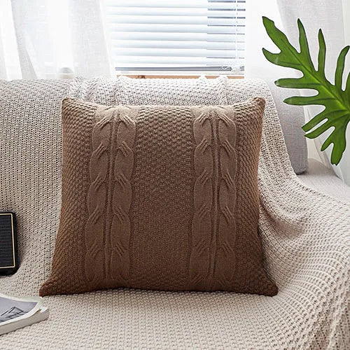 Axyaa Cable Knit Cushion Cover Soft Solid Pillow Case, 45cm*45cm, 5 Colors