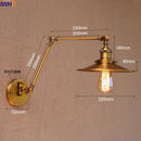 Axyaa Vintage Industrial Swing Arm Wall Lamp Gold Copper LED Sconce