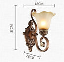 Axyaa Vintage Retro Metal Glass Wall Sconce Classic Light Fixture Lighting