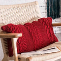Axyaa Red Peacock Coffee Ivory Knit Cushion Cover 35x65cm for Sofa Bed Decor