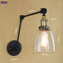 Axyaa Loft Industrial Glass Swing Arm Wall Lamp Fixtures for Bar Coffe Style