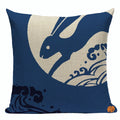 Axyaa Japanese Style Sofa Pillow Cover 45x45cm - Jin Wind and Carp Pattern