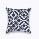 Axyaa Geometric Blue Embroidered Cushion Cover, 45x45cm, Home Decor
