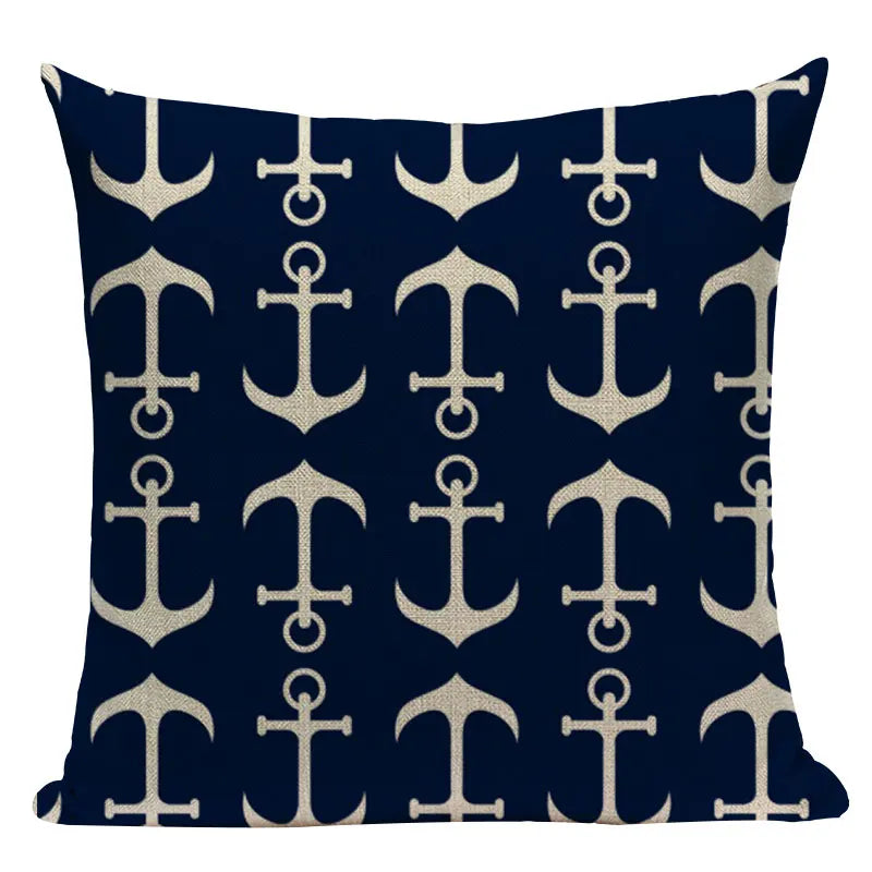 Nautical Anchor Throw Pillow Cover - Axyaa Branded Home Decor Collection