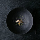 Axya Matte Black Ramen Bowl European Style Ceramic Tableware Deep Plate.