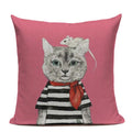 Colorful Cat Fashion Show Cushion Cover - Axyaa Home Decor