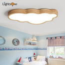 Axya Nordic Cloud Wood Ceiling Light for Children's Room