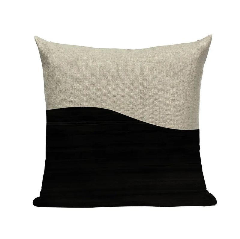 Axyaa Geometric Wave Dots Line Spring Cushion Cover - Black White - Custom Home Decor Pillow Cover