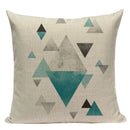 Axyaa Farmhouse Geometric Cushion Covers in Green and White