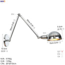 Axyaa Vintage Adjustable Swing Arm Wall Light - Silver Loft Style Vintage LED, Retro Edison