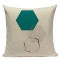 Axyaa Farmhouse Geometric Cushion Covers in Green and White