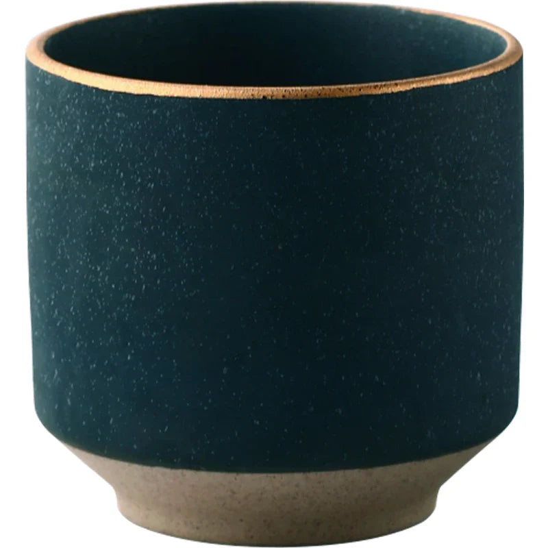 Axya Green Marble Ceramic Wine Tea Cup Gold Accent 250ml
