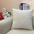Axyaa Geometric Chenille Flocking Pillow Cover - Grey/Yellow/Red/Purple - 45x45cm/30x50cm