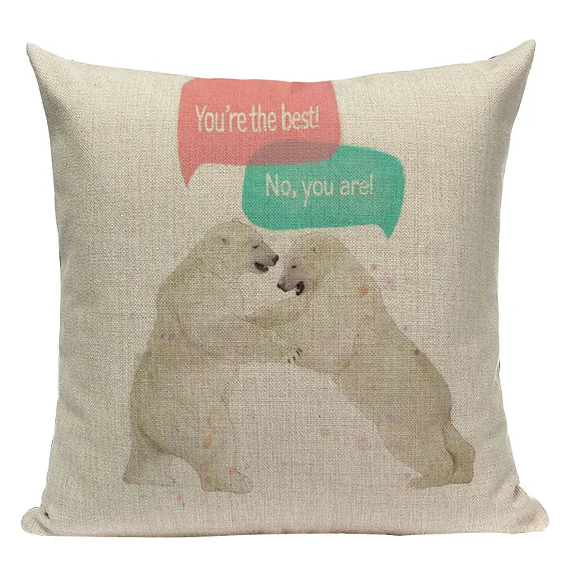 Axyaa Cute Animal Cartoon Home Decor Cushions - Golden Retriever & Koala Pillows