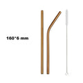 Axyaa Stainless Steel Colorful Bent Straws Set with Cleaner Brush