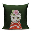 Colorful Cat Fashion Show Cushion Cover - Axyaa Home Decor