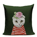 Colorful Cat Fashion Show Cushion Cover - Axyaa Home Decor