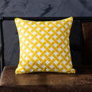 Axyaa Yellow Geometric Embroidered Cushion Cover 45x45cm